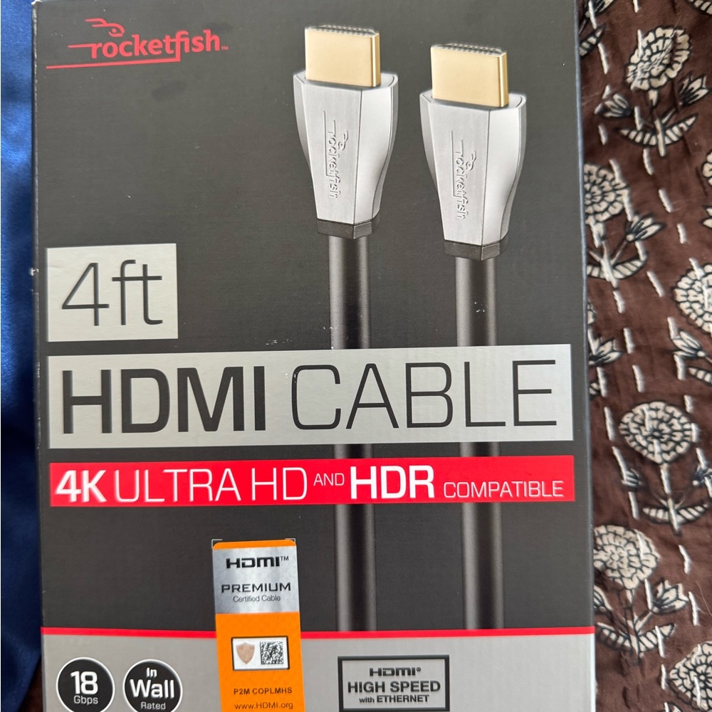 Silver HDMI Cable - 4ft